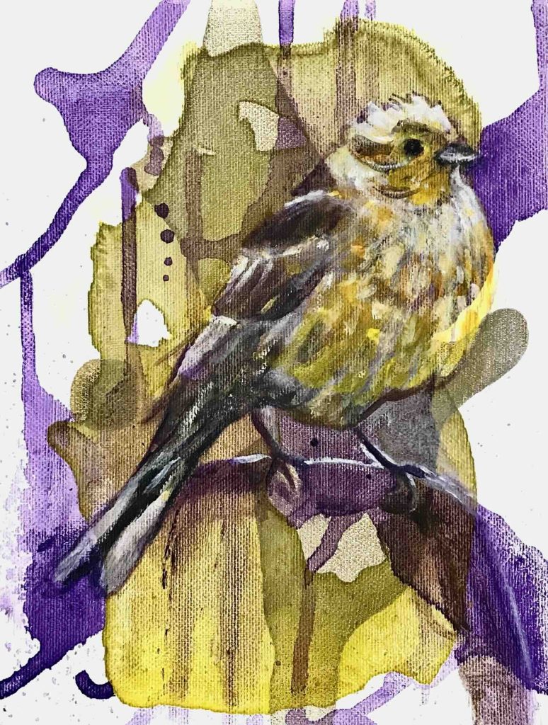 Geelgors 2021 I L., acrylverf op linnen, 24 x 18 x 3,5 cm